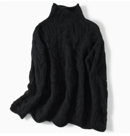 High Neck Loose Knit Sweater